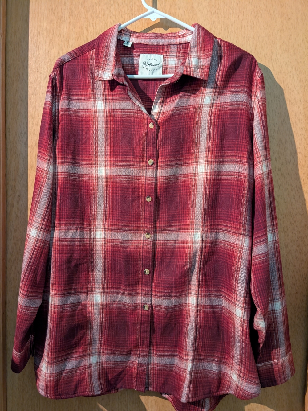 JACHS Girlfriend  Pink Plaid Button-Down Shirt